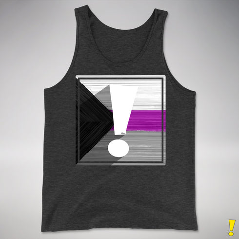 Demisexual Pride Flag Exclamation Point Premium Tank Top - Charcoal Triblend